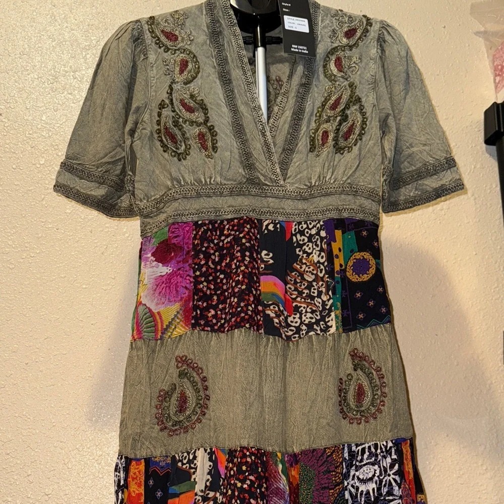 Bohemian Patchwork Maxi Dress - Picture 6 of 16